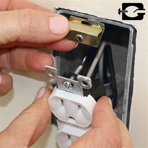 stripped thread electrical box|electrical outlet box repair clips.